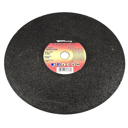 Forney Cutting Wheel, Metal, Type 1, 14 in x 3/32 in x 1 in 71866